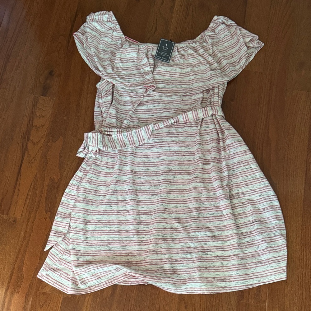Off-Shoulder Striped Dress